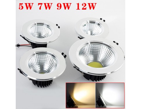 New arrival 5W/7W/9W/12W COB LED Ceiling Light High Brightness Cool White/Warm White Free Shipping